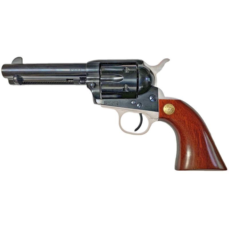 Pistoleer, Revolver, Single Action, 45LC, 4.75" Barrel, Steel Frame, Blued Finish, Nickel Backstrap/Triggerguard, Wood Grips, Fixed Sights, 6Rd MP410B1401