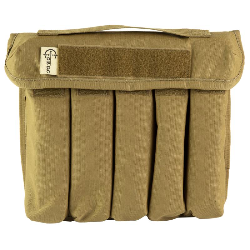 Can Caddy, Standard Size, 500 Denier Nylon, 9.25"x10.5"x2.5", Coyote Brown, 5 Slots for Suppressor Storage CD102