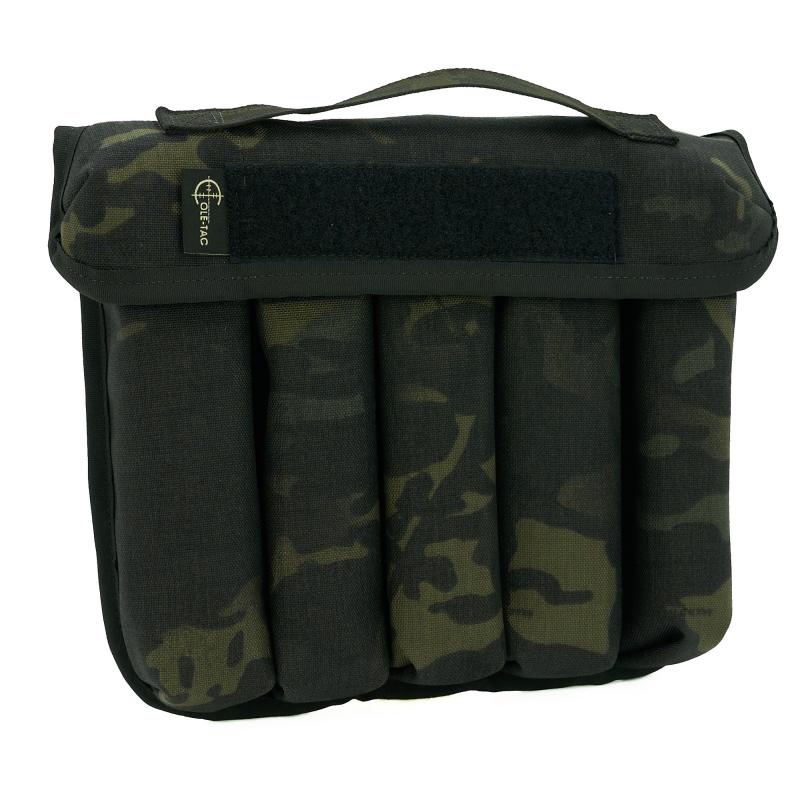 Can Caddy, Standard Size, 500 Denier Nylon, 9.25"x10.5"x2.5", Multicam Black, 5 Slots for Suppressor Storage CD106