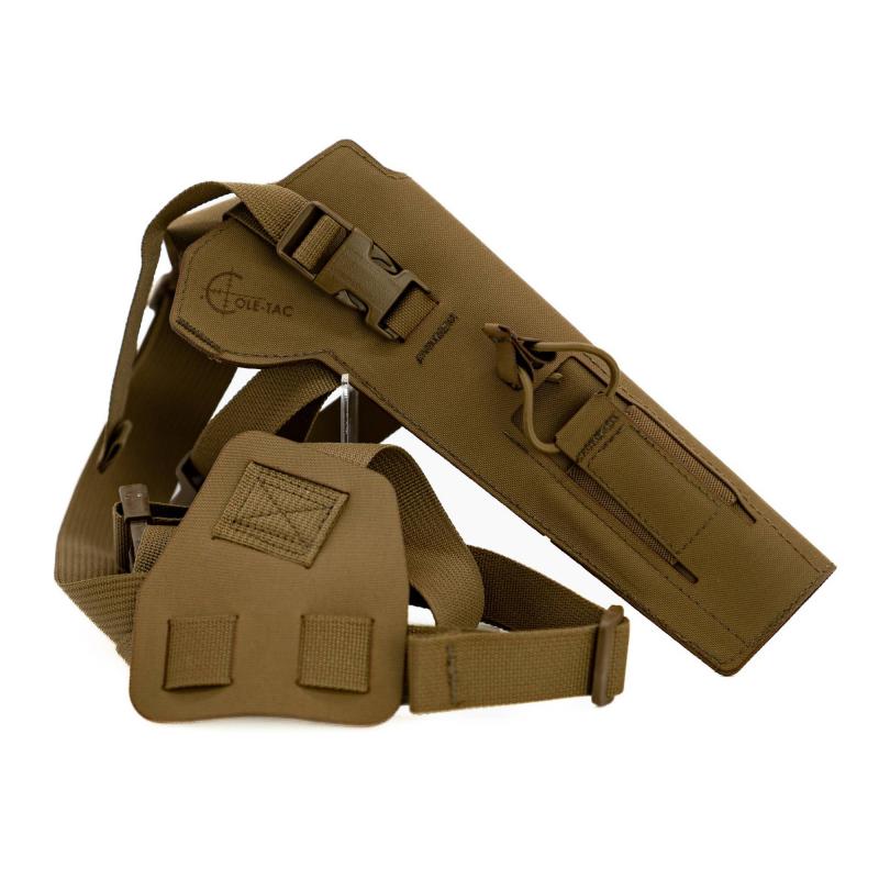 Varmint Wrangler, Chest Holster, Fits Most 22LR Supressor Host (Ruger MK Series/M&P22/Buckmark/TX22) with Supressors Attached, Matte Finish, Coyote Brown VW102
