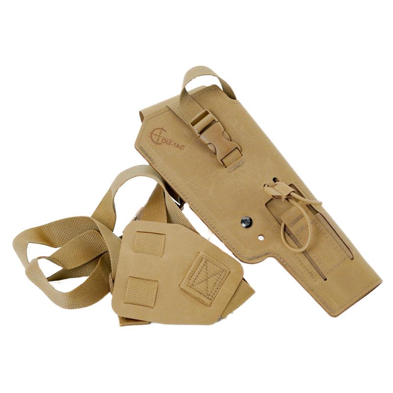 Varmint Wrangler, Chest Holster, Fits Most 22LR Suppressor Host (Ruger MK Series/M&P22/Buckmark/TX22) with Suppressors Attached and Weapon Mounted Light, Coyote Brown VW112