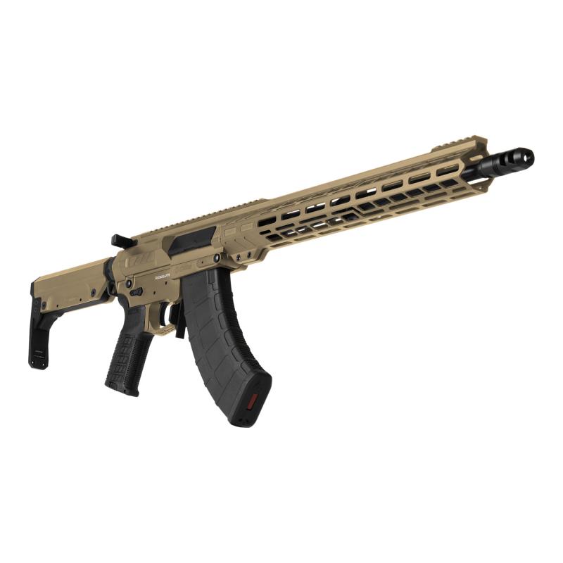 Resolute MK47, Semi-automatic Rifle, 7.62X39, 16.1" Barrel, Threaded 5/8x24, ZEREOED Muzzle Brake, Cerakote Finish, Coyote Tan, 15" Free Float M-LOK Handguard, ZEROED Polymer Grip, CMMG Ripstock, Manual Safety, 30 Rounds, 1 Magazine 76AC20A-CT