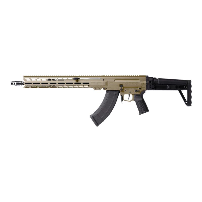 DISSENT MK47, Semi-automatic Rifle, 7.62X39mm, 16.1" Medium Taper Threaded Barrel, ZEROED 308 Muzzle Brake, Cerakote Finish, Coyote Tan, Free Float M-LOK Handguard, DISSENT Side Folding Stock, Manual Safety, 30 Rounds, 2 Magazines 86AD60B-CT