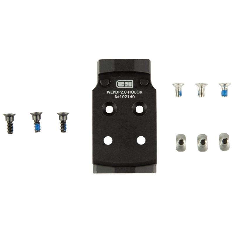 Optic Mounting Plate, Fits Walther PDP 2.0, Holosun 407K/507K & C&H EDC/EDC Enclosed, Anodized Finish, Black WLPDP2.0-HOLOk
