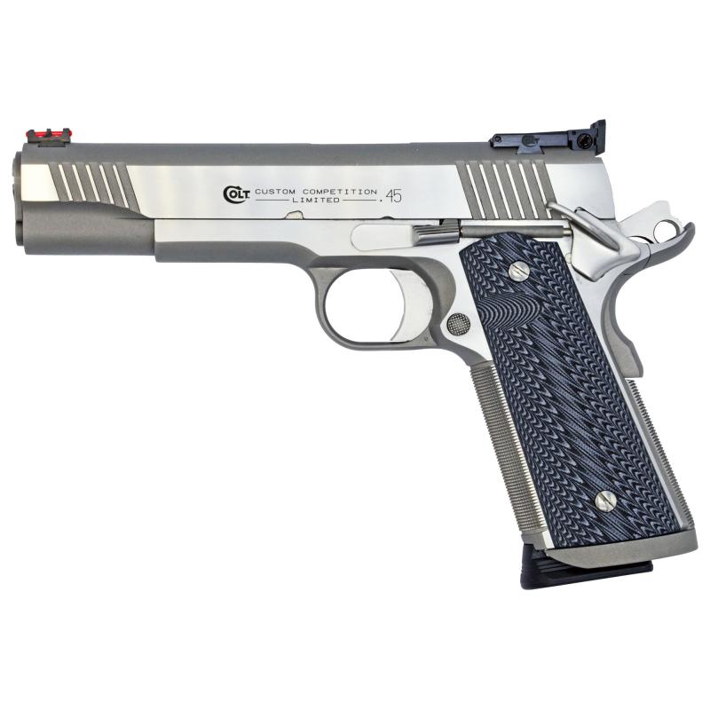 Custom Competition SS, Semi-automatic, 45 ACP, 5" Barrel, Steel Frame, Stainless Finish, 7Rd, National Match Barrel, Fiber Optic Front Sight, Bomar Style Rear Sight O1070CS