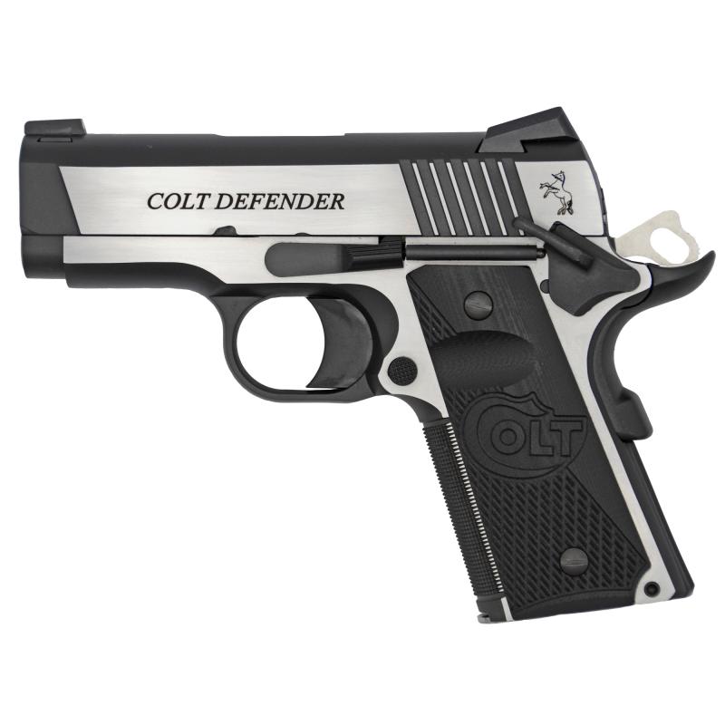 Combat Elite Defender, Semi-automatic, 1911, 45 ACP, 3" Barrel, Stainless Steel Frame, Two-Tone Finish, G10 Grips, 8Rd, 1 Magazine, Right Hand, Upswept Beavertail Grip Safety, Ambidextrous Thumb Safety, Novak Nights Sights O7080CE