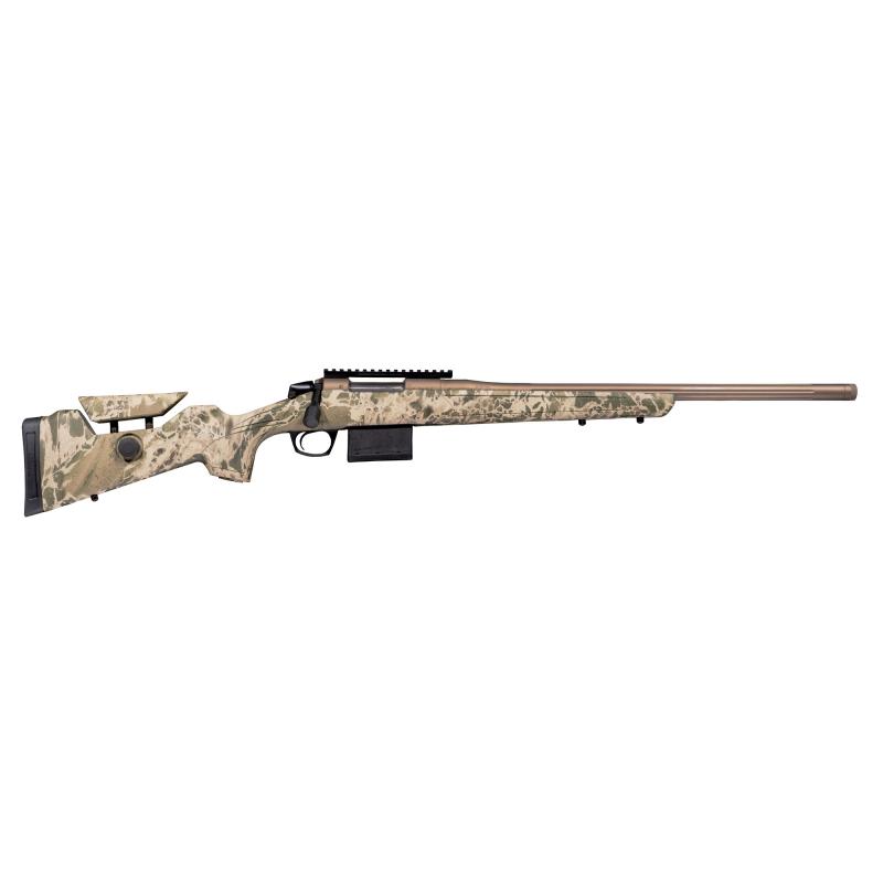 Cascade Varmint Hunter, Bolt Action Rifle, 22-250 Remington, 22" Threaded Barrel, 5/8x24, Cerakote Finish, Smoked Bronze, Synthetic Stock, Realtree Hillside Camo, 20 MOA Picatinny Rail, 1 Magazine, 5 Rounds CR4038