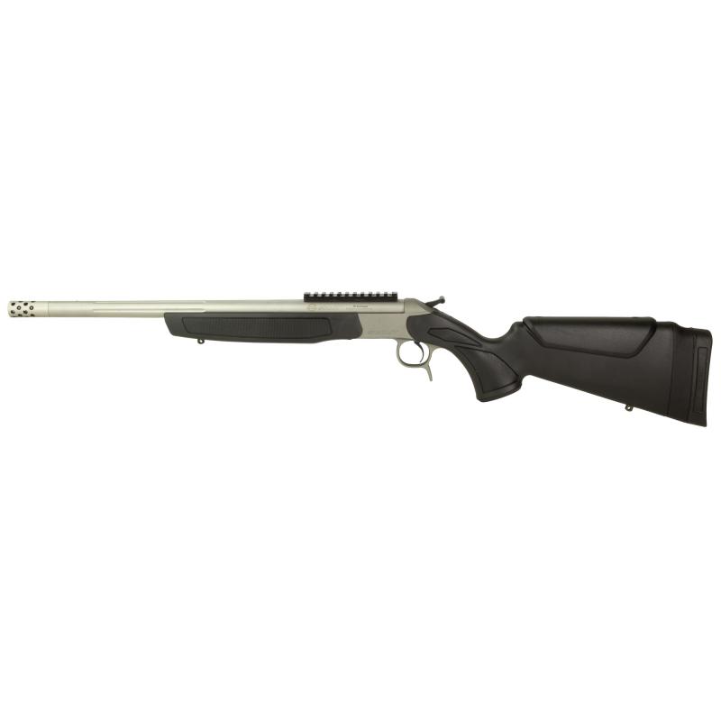 Scout, Take-Down, Single Shot Rifle, 360 Buckhammer, 20" Threaded Barrel, Stainless Steel Finish, Synthetic Stock, Black, Ambidextrous, Scope Rail, Muzzle Brake, 1 Round CR4440S