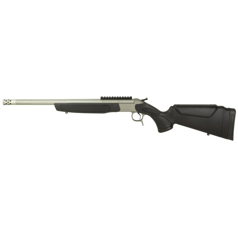 Scout, Take-Down, Single Shot Rifle, 44 Magnum, 20" Threaded Barrel, Stainless Steel Finish, Synthetic Stock, Black, Ambidextrous, Scope Rail, Muzzle Brake, 1 Round CR4444S
