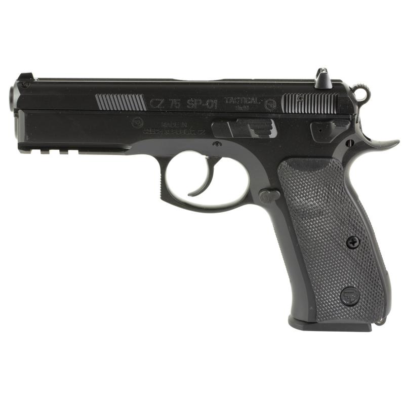 75 SP-01 Tactical, Semi-Automatic, DA/SA, Full Size, 9MM, 4.6" Cold Hammer Forged Barrel, Steel Frame, Matte Finish, Black, Rubber Grips, Fiber Optic Front Sight, Decocker, 2 Magazines, 10 Rounds 81353