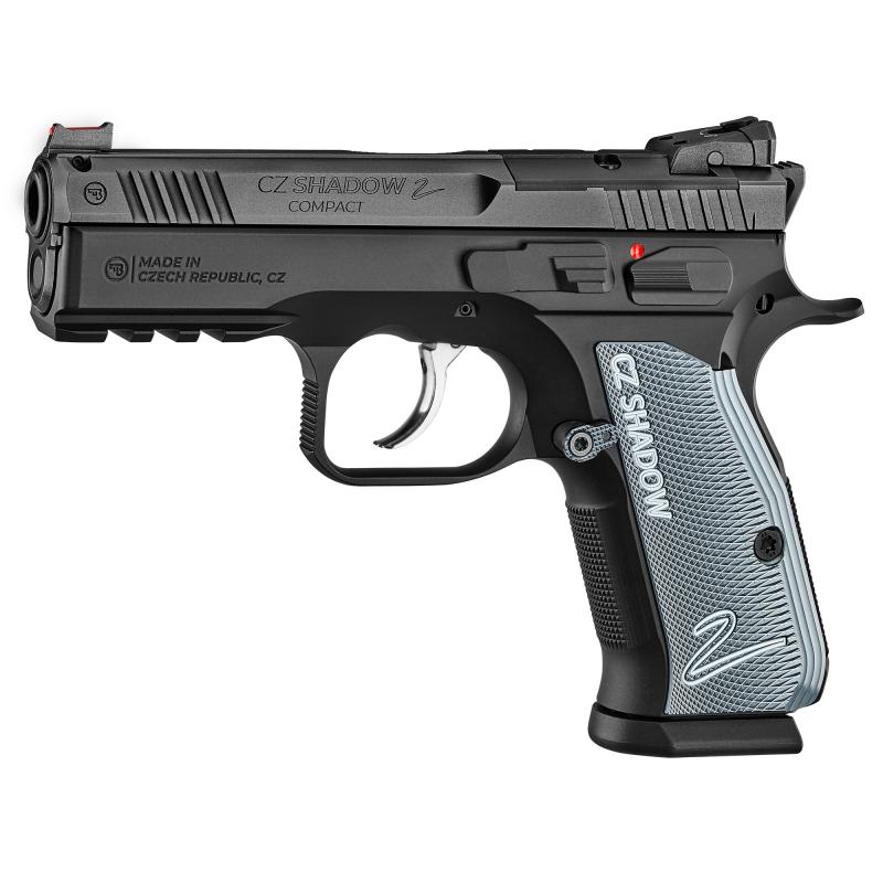 Shadow 2 Compact OR | 9x19mm, 4" Barrel, Black, Aluminum Grips, Optics Ready, Fiber Optic Front Sight/Checkered Rear, 15 Rd Magazine, 91252