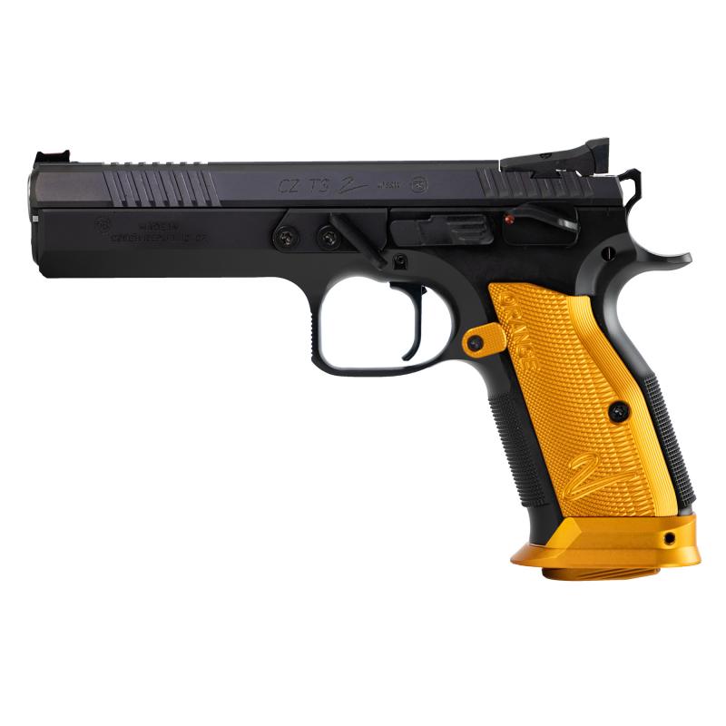 Tactical Sport 2 Orange | 9x19mm, 5.2" Barrel, SAO,  Steel, Polycoat Finish, Black, Orange Aluminum Grips, Fiber Optic Front/Fixed Rear, 17 Rounds, 2 Magazines 91266