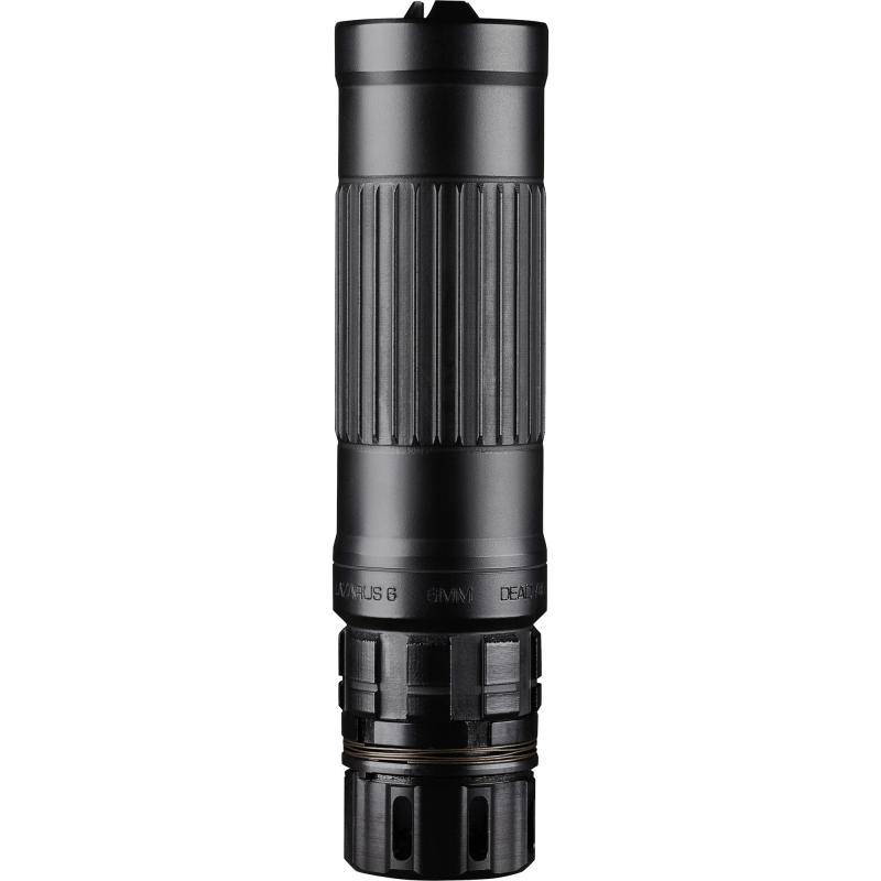 Lazarus 6 Black KeyMo | 5.56 NATO & 6mm ARC, Triskelion™ Baffle Tech, Ultra Low Back Pressure, Black, KeyMo Adapter & 1/2x28 KeyMicro 3 Prong Flash Hider, LZ6KMBLK
