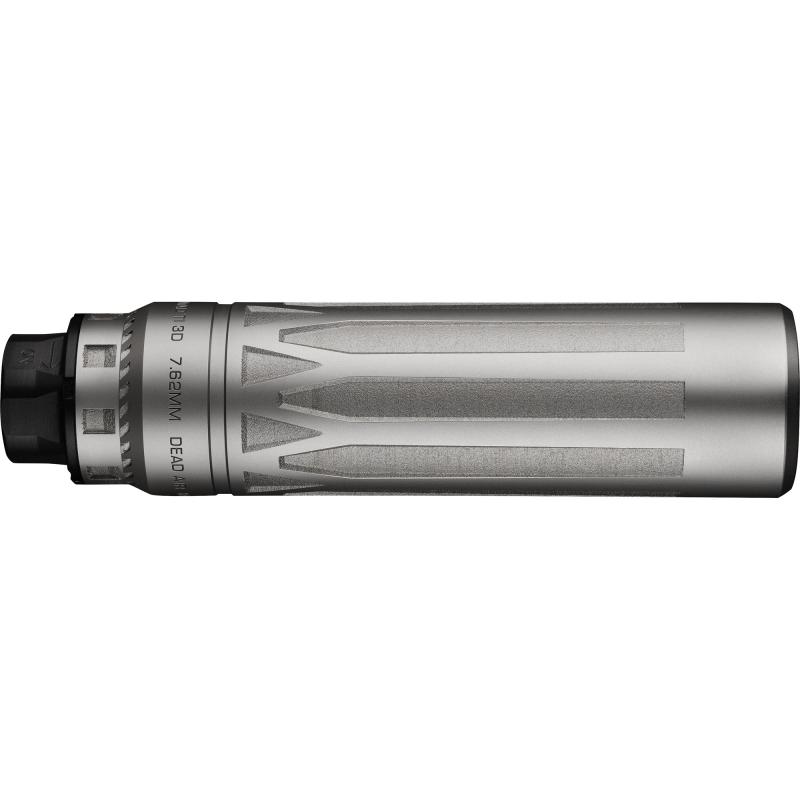 Nomad-TI XC, Suppressor, 6.74" Length, Rated Up to 300 Remington Ultra Magnum, Titanium, BeadBlasted Finish, Silver, Direct Thread 5/8X24 HUB Mount NOMADTIXCDTSIL