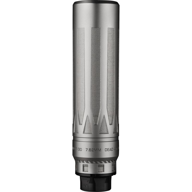 Nomad-TI XC, Suppressor, 7.03" Length, Rated Up to 300 Remington Ultra Magnum, Titanium, Bead Blasted Finish, Silver, Xeno Adapter & DA124 Omni Brake NOMADTIXCXENOSIL