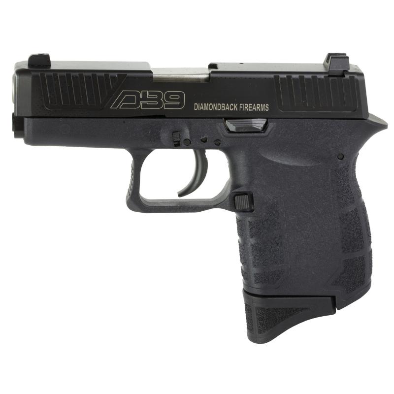 DB9, 9MM, 3" Barrel, Polymer Frame, Black Finish, Fixed Sights, 6Rd, 1 Magazine DB0200P001
