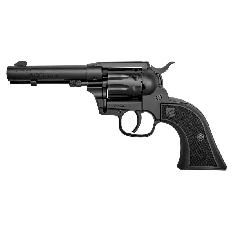 Sidekick, Double Action/Single Action, Metal Frame Revolver, 22LR, 4.5" Barrel, Zinc, Cerakote Finish, Black, Black Checkered Glass Filled Nylon Grips, Blade Front Sight, Integral Rear Sight, 9 Rounds DBF051CA001