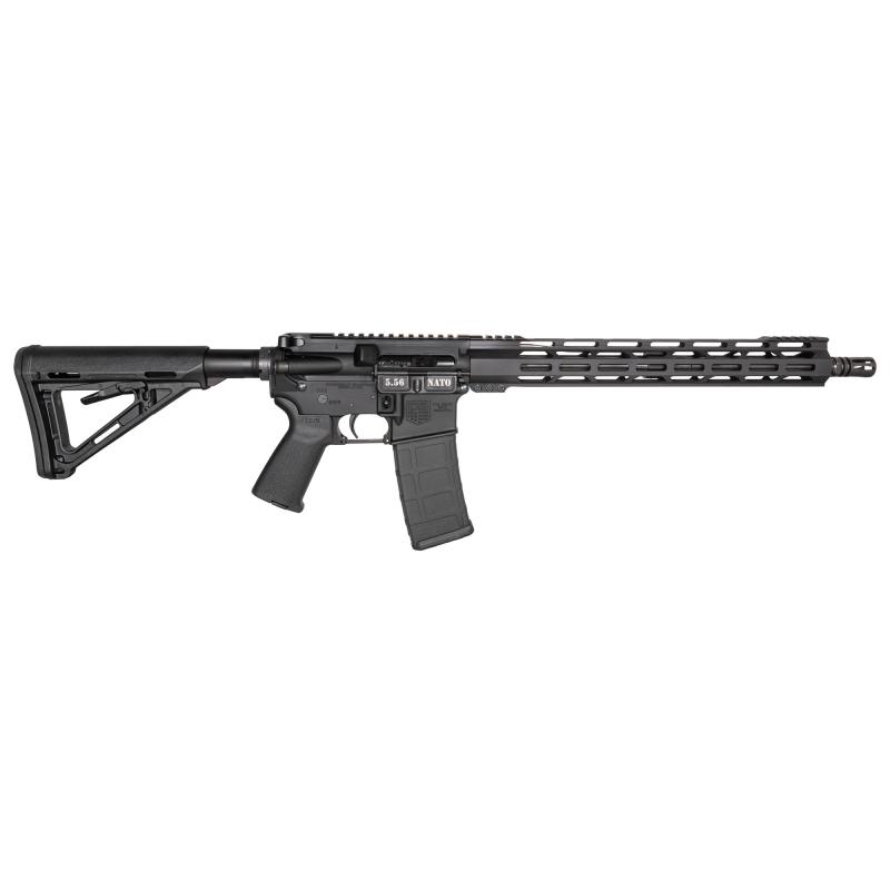 DB15, Semi-automatic Modern Sporting Rifle, 223 Remington/556NATO, 16" Medium Profile Threaded Barrel, Carbine Length Gas System, 4150CrMov Black Nitride, 1:8RRH Twist Rate, 1/2X28 Thread Pitch, 15" M-LOK Hardguard, Hardcoat Anodized Finish, Magpul MOE P
