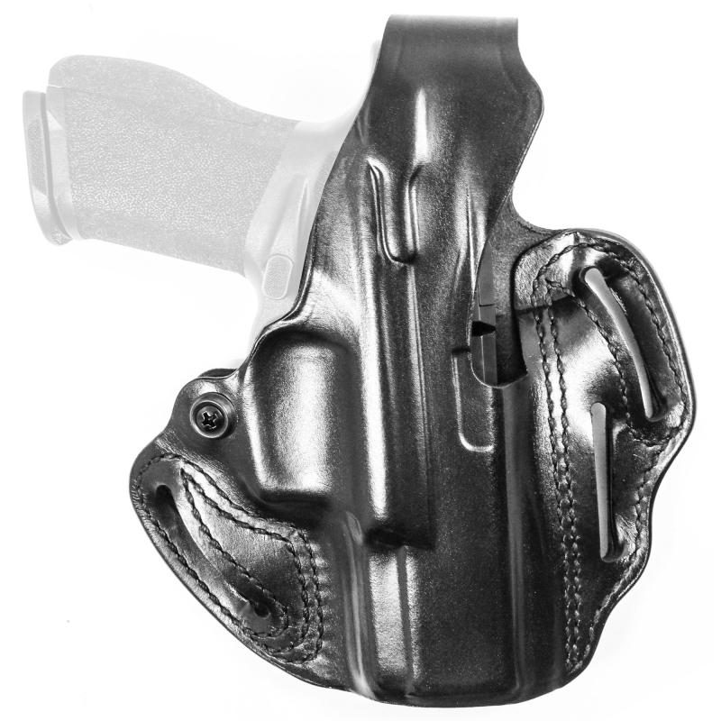 THUMB BREAK SCABBARD, OWB Holster, Fits Springfield Echelon 4" With or Without Optic, Leather Construction, Right Hand, Black 001BA8ZZ0