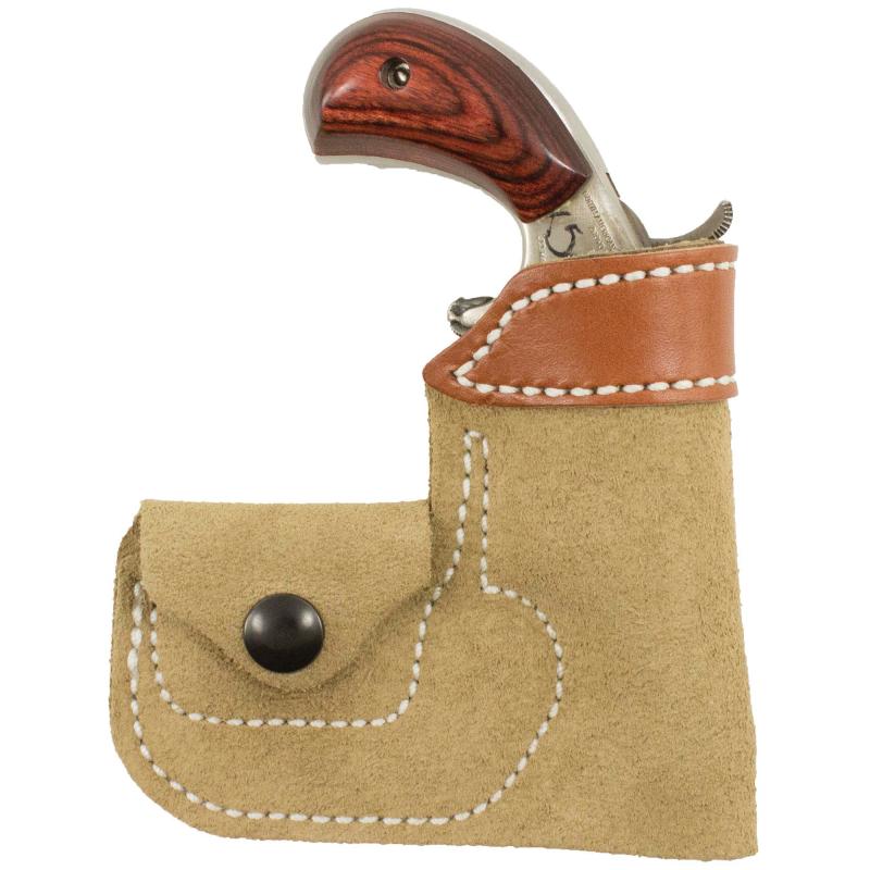 North American Arms Pocket Holster, Fits North American Arms with 1" - 1 1/8" Barrel, Ambidextrous,Ammo Pouch, Leather Material, Tan Finish 109NAX4