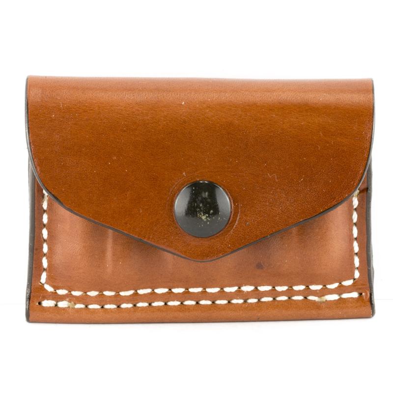 Cartridge Pouch 2X2X2, Holds 38/357 Cal, Tan Leather A08TJG1Z0