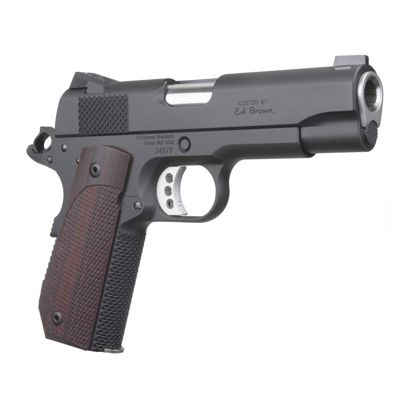 Kobra Carry, Semi-automatic, 1911, Commander, Bobtail Frame, 45ACP, 4.25" Barrel, Matte Finish, Black, G10 Grips, Thumb Safety, Black Fixed Rear Sight, Orange HD XR Front Sight, Recessed Slide Stop, 7 Rounds, 2 Magazines KC18-G4