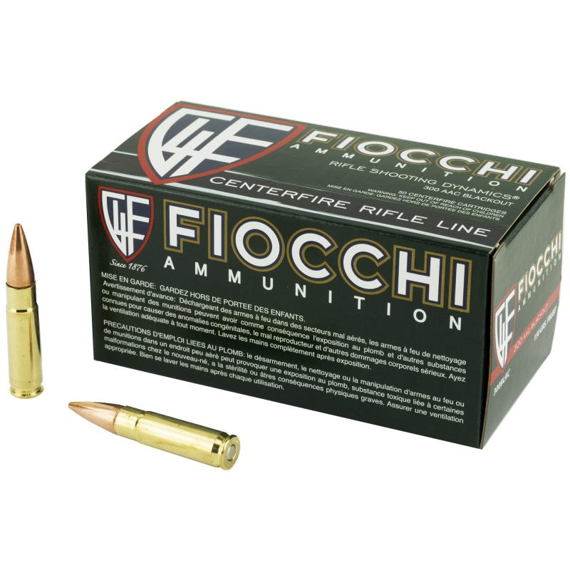 Fiocchi 300 Blackout 150gr Full Metal Jacket Boat Tail (FMJBT) 1925 FPS, 50 Rounds