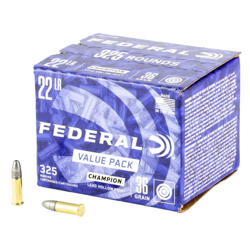 Lead Hollow Point, 22 Long Rifle, 36 Grain, 325 Round Brick 749