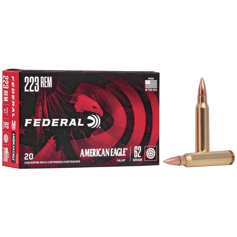 American Eagle .223 Remington 62 Grain Full Metal Jacket 20 Per Box