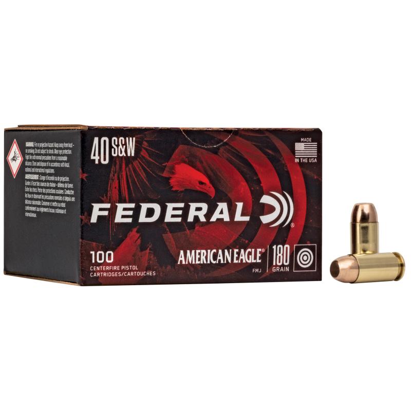 American Eagle .40 Smith & Wesson 180 Grain Full Metal Jacket 100 Rounds Per Box