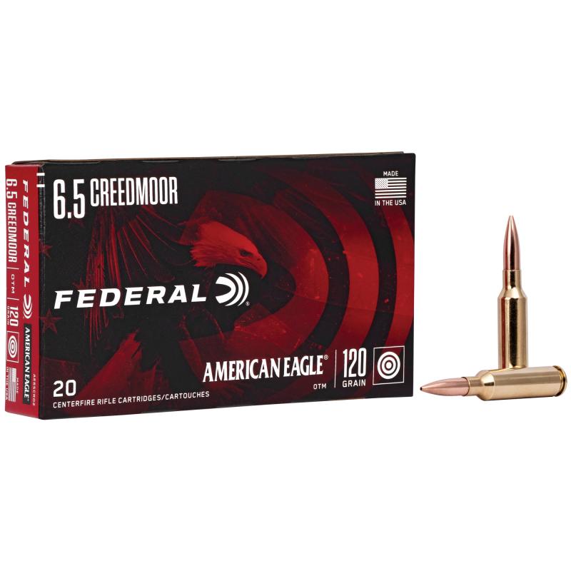 American Eagle 6.5 Creedmoor 120 Grain Open Tip Match Box of 20 Rounds