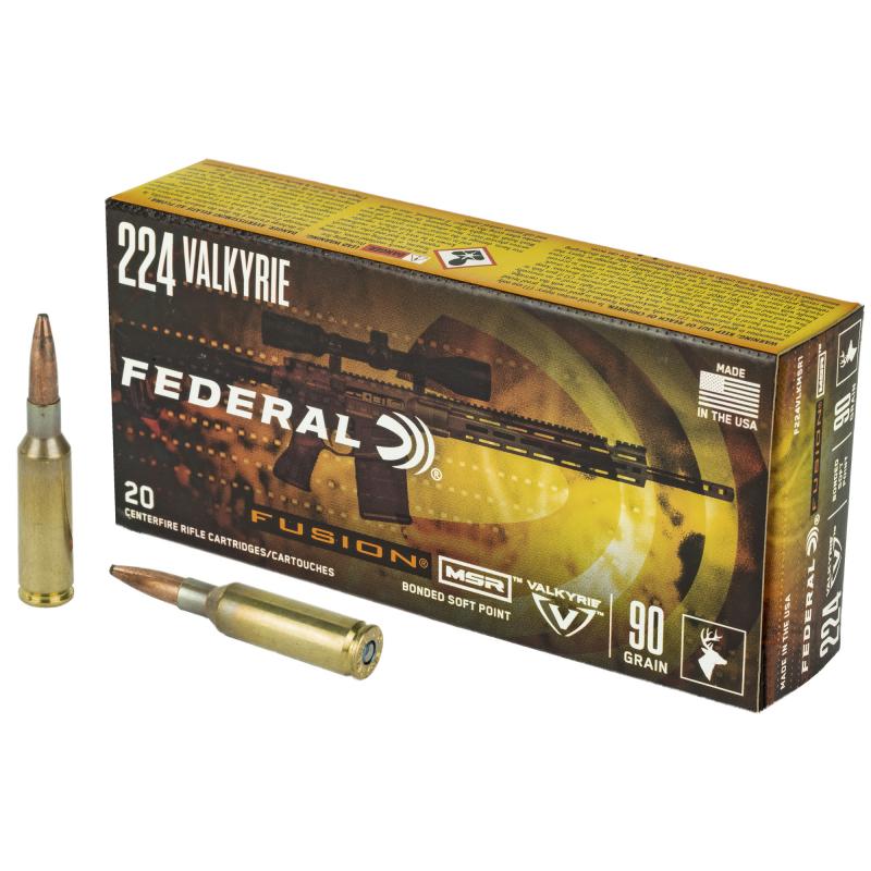 Federal Fusion 224 Valkyrie 90gr Soft Point Box of 20 Rounds