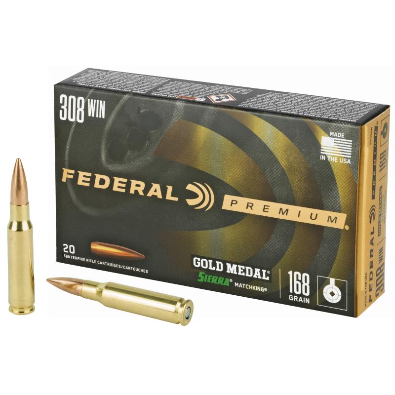 Gold Medal .308 Winchester 168 Grain Sierra MatchKing Boattail Hollow Point