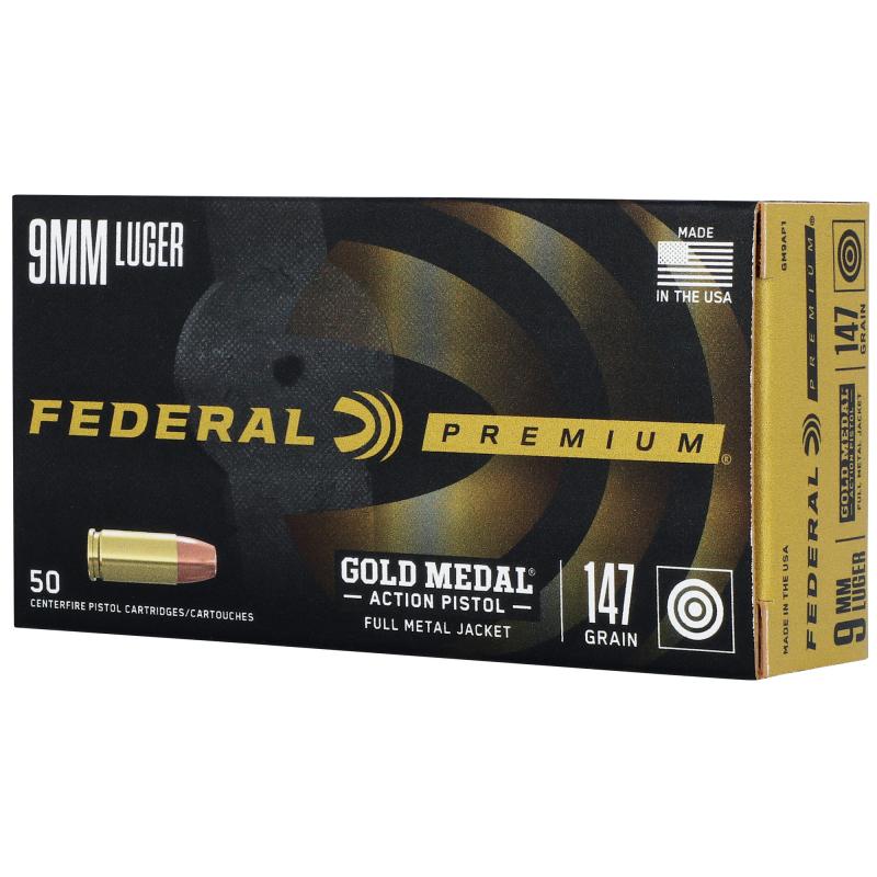 Gold Medal, 9MM, 147 Grain, Full Metal Jacket, 50 Round Box GM9AP1
