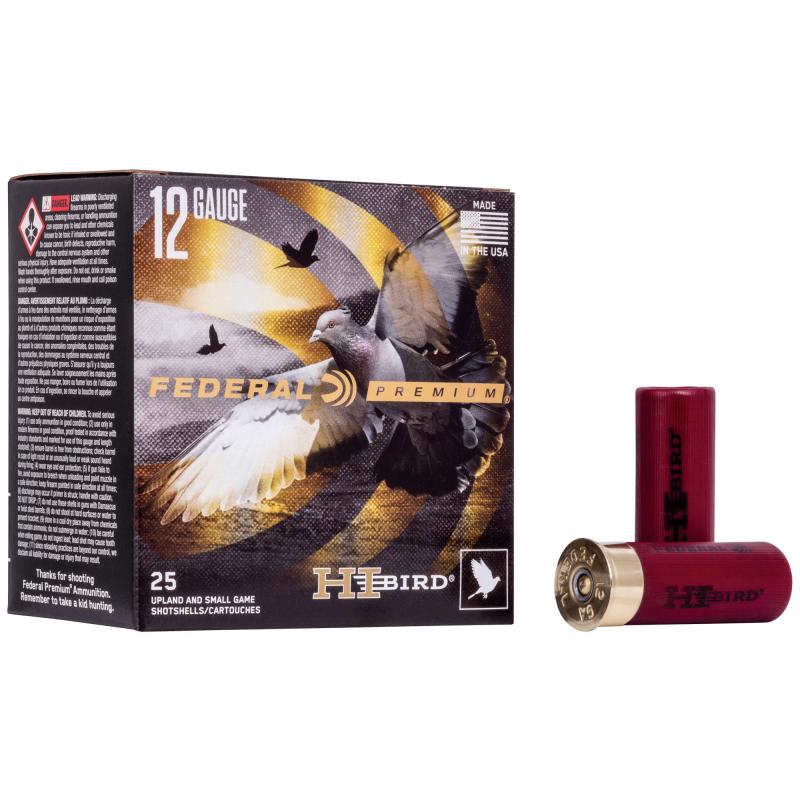 Hi-Bird, 12 Gauge, 2.75", #8, 3 1/4 Dram, 1 1/8 oz, Shot, 25 Round Box HVF128