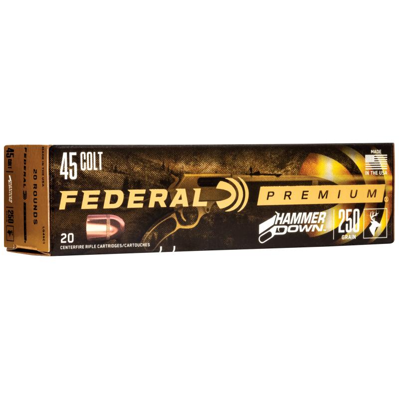 Premium, Hammer Down, 45 Long Colt, 250 Grain, Bonded Hollow Point, 20 Round Box, Designed for Lever Action Rifles LG45C1