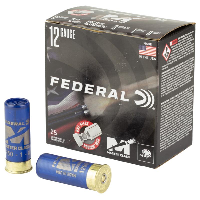 Master Class, 12 Gauge, 2.75", #8, 1 oz, Shotshell, 25 Round Box MC12H18