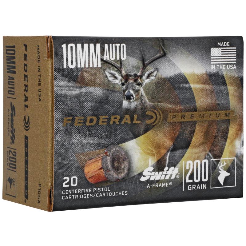 Swift A-Frame, 10MM, 200 Grain, Jacketed Hollow Point, 20 Round Box P10SA