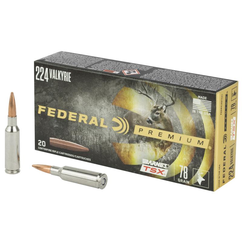 Premium, Barnes, 224 Valkyrie, 78 Grain, Triple Shock X, 20 Round Box P224VLKBTSX1