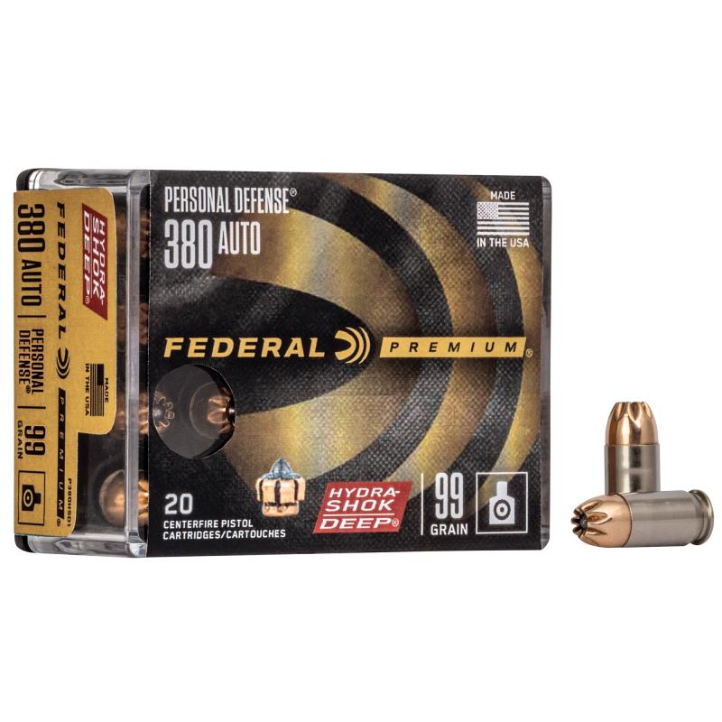 Hydra-Shok Deep, 380 ACP, 99Gr, Hollow Point, 20 Round Box P380HSD1