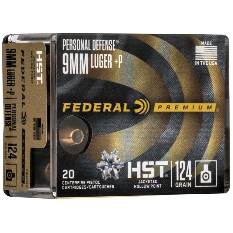 Personal Defense, HST, 9MM, 124Gr, Jacketed Hollow Point, 20 Round Box P9HST3S