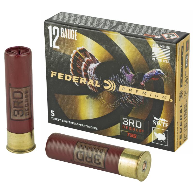 3rd Degree Turkey 12 Gauge 3.5", #5/#6/#7 Shot Combination, 2oz, Flight Control 5 Round Box PTDX139 567