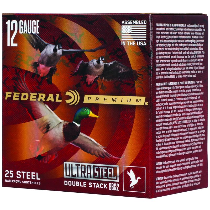 Ultra Steel, FLIGHTCONTROL FLEX WAD, 12 Gauge, 3" Chamber, 1 1/4 oz, Zinc Plated Steel, 25 Round Box PWUX1422BB