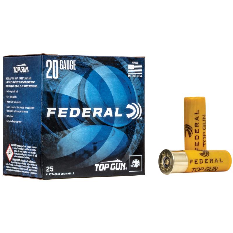Top Gun |20 Gauge 2.75 Inch 1210 FPS .875 Ounce 7.5 Shot Box of 25 Rounds