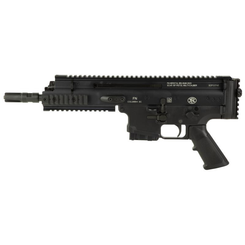 Scar 15P, Semi-automatic Pistol, 556NATO, 7.5" Barrel, 3 Prong Flash hider, Anodized Finish, Black, Non Reciprocating Charging Handle, Short Stroke Gas System, Polymer Grip, Vertical Rear Picatinny Rail with Sling QD Cup, Ambidextrous Safety and Magazine