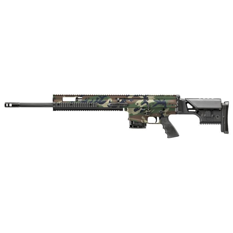 SCAR 20S NRCH, Semi-Automatic Rifle, 7.62NATO, 20" Barrel, 1:8 Twist, Hydrograhphic (Hydro Dip) Finish, Woodland Camo, Precision Adjustable for LOP and Comb Height Synthetic Stock, Adjustable Cheek Piece, Hogue Rubber Grip, 10 Rounds, 1 Magazine 38-10170
