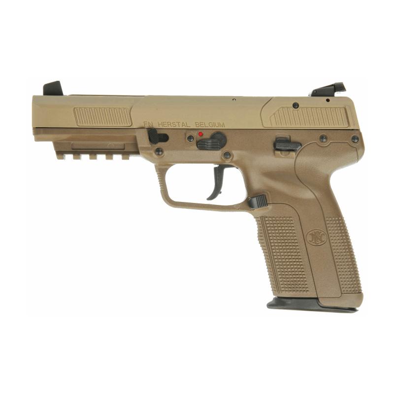 Five seveN, Striker Fired, Full Size, 5.7X28MM, 4.8" Barrel, Polymer Frame, Flat Dark Earth Finish, Ambidextrous Safety, Adjustable Sights, 10Rd, 2 Magazines 3868900754