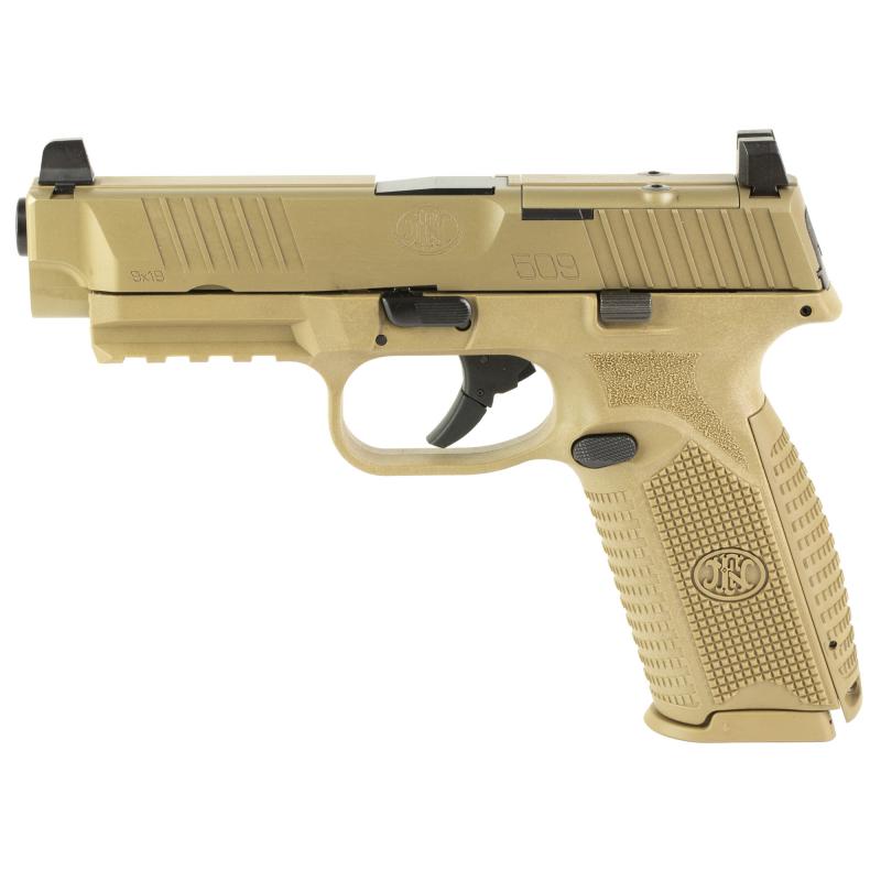 509 MRD, Striker Fired, Semi-automatic, Polymer Framed Pistol, Full Size, 9MM, 4.5" Barrel, Matte Finish, Flat Dark Earth, Optics Ready Slide, Suppressor Height Adjustable Sights, 17 Rounds, 2 Magazines 66-100722