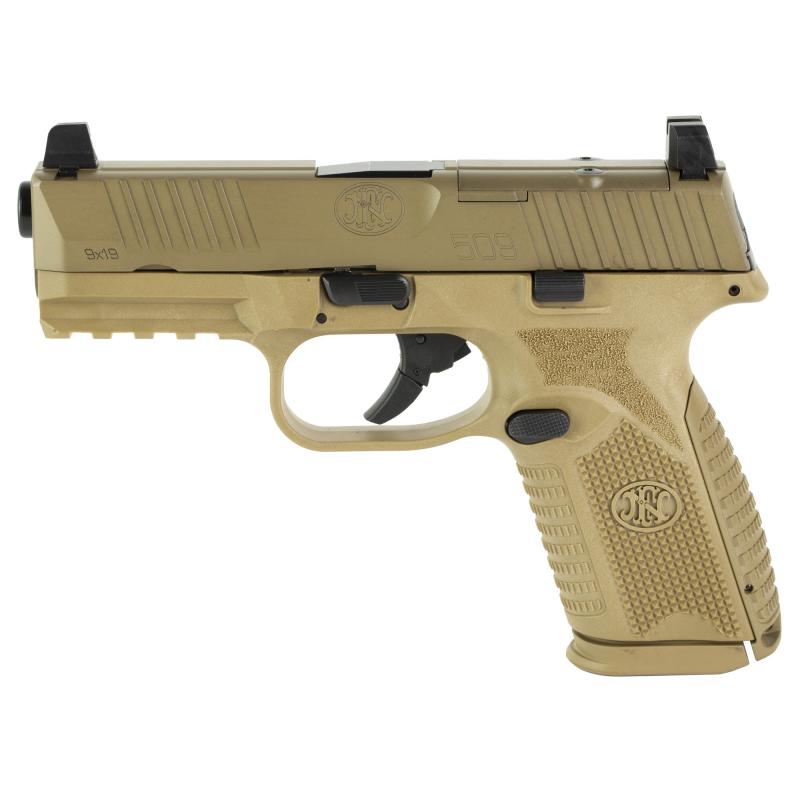 509 Midsize MRD, Semi-automatic, Striker Fired, Mid-Size, 9MM, 4" Barrel, Polymer Frame, Flat Dark Earth Finish, 15Rd, Ambidextrous Controls, Non-Manual Safety, Optics Ready 66-100741