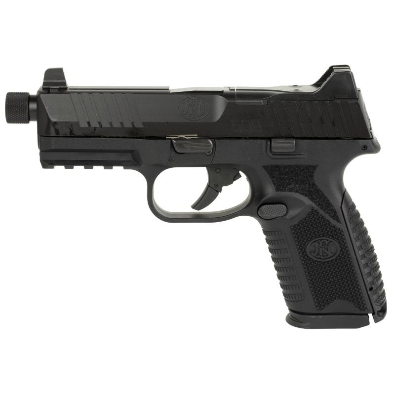 509M Tactical, Striker Fire, Semi-automatic, Polymer Frame Pistol, Mid-Size, 9MM, 4.5" Threaded Barrel, PVD Finish, Black, Interchangeable Grips, Suppressor Height Night Sights, Non-Manual Safety, 2 Magazines, 10 Rounds, Optics Ready 66-100838